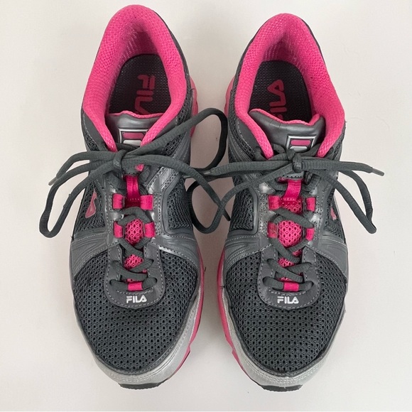 FILA DLS Circuit Sneaker Metallic Silver Hot Pink Women’s Size 9 - Picture 13 of 15